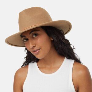 Tentree Recycled Wool Wide Brim Felt Hat NWT Tobacco Brown Small
